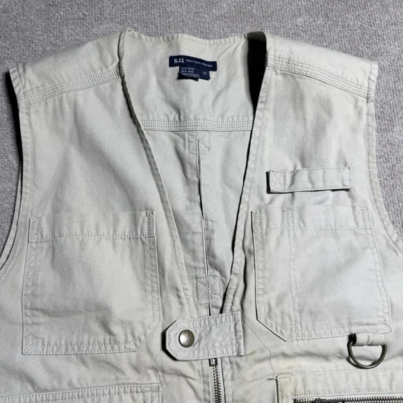 Royal Robbins 5.11 Tactical Vest Mens Medium Khaki Canvas 15 Pockets Safari - Picture 3 of 16